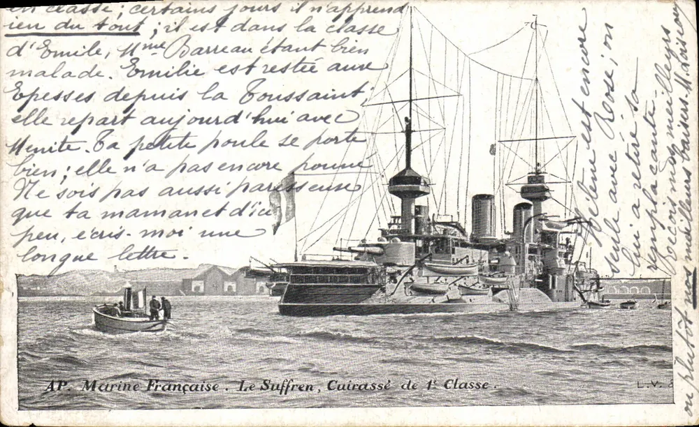 Le Suffren, Schlachtschiff der ersten Klasse — Französische Marine — Verlag AP, Nr. L.V. 8 - Vorderseite