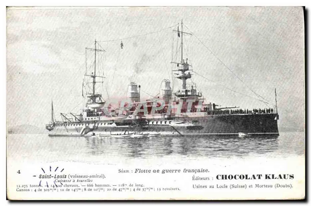Saint-Louis (Flaggschiff) — Turrenpanzer — Verlage CHOCOLAT KLAUS - Vorderseite