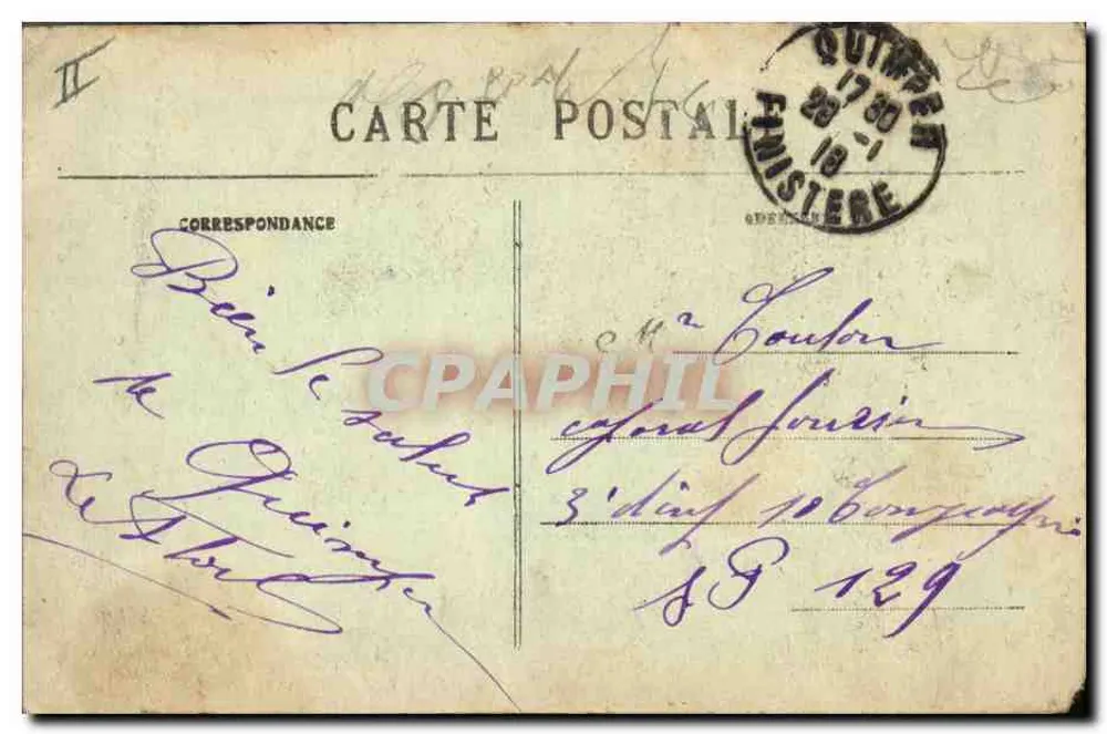 Trois jeunes filles — portrait studio — Collection Villiard, Quimper, n° 1065 - Verso