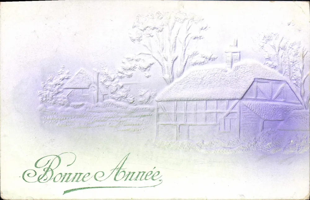 Winterlandschaft — verschneite Farm — J.C. Paris - Vorderseite