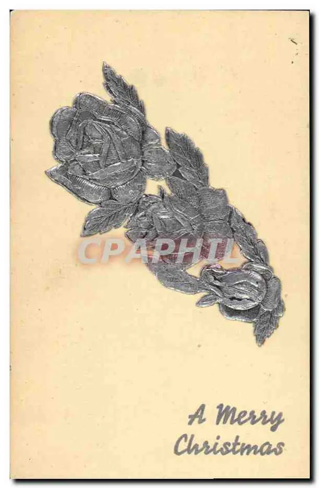 Flores de rosa — Carte de Noël — editor desconhecido - Frente