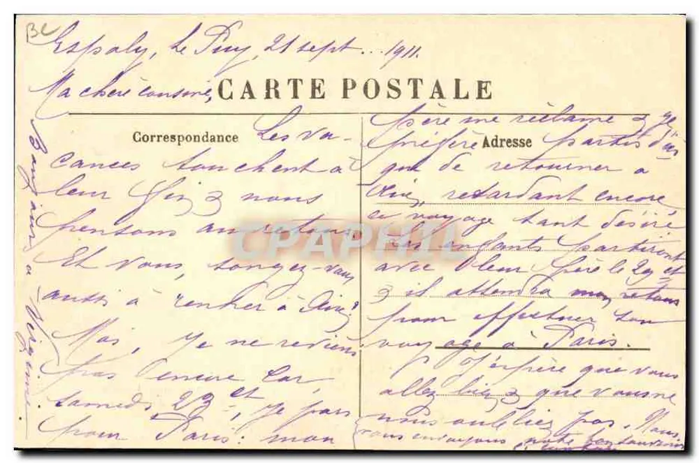 Dorfversammlung oder « Couvigue » — Cévennes — M. B., Le Puy - Rückseite