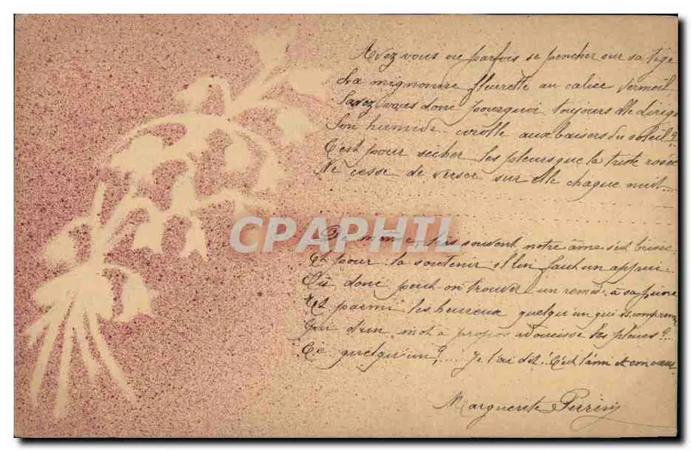 Fleur de lys — poème calligraphié — Marguerite Périnij - Frente