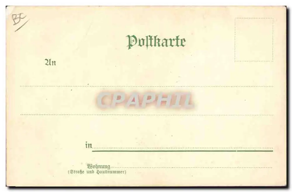 Junge Frau im traditionellen deutschen Kleid — Bogenschießen — Verlag J. W. G. W. W. n° 1028 - Rückseite