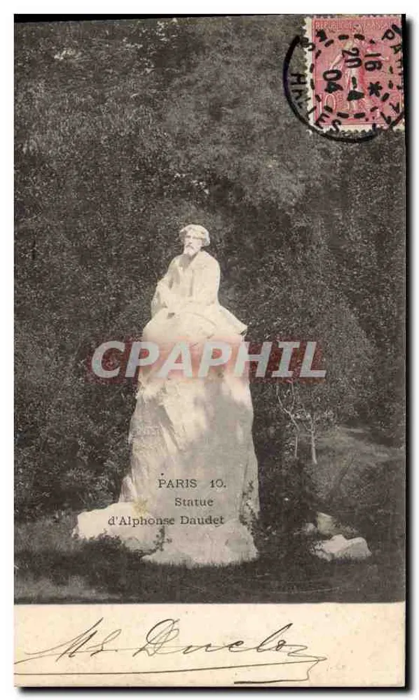 Estatua de Alphonse Daudet — Paris 10 — editor desconhecido, número de série não visível - Frente