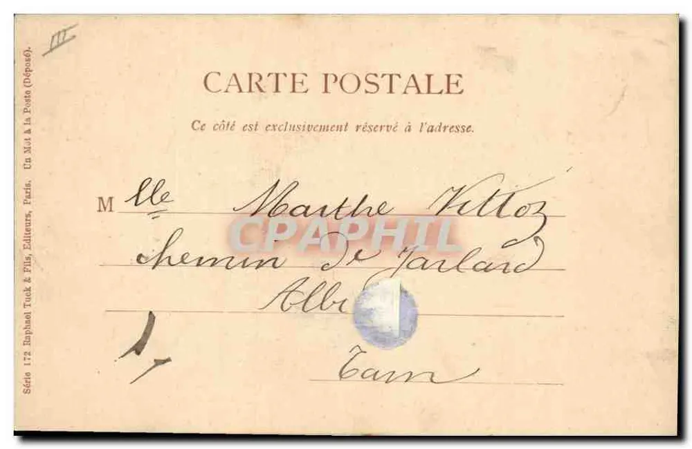P. Corneille — Homens da França CélEBRES — Editor Tuck & Fils, Série 172 - Verso