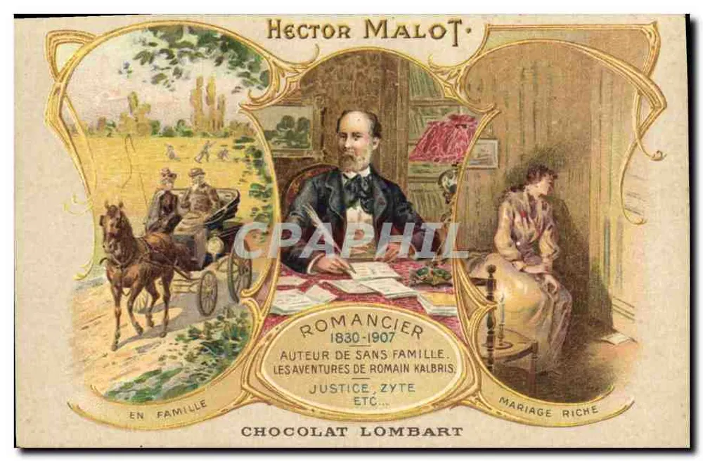Hector Malot — Schriftsteller 1830-1907 — Chocolat Lombart - Vorderseite