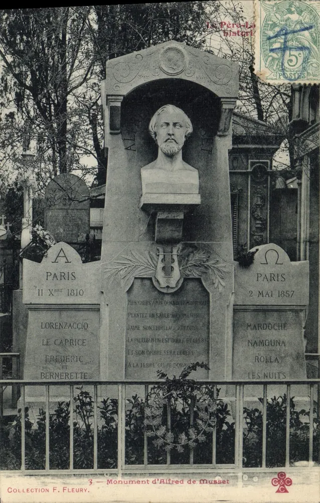 Alfred de Musset Denkmal — Paris — Verlag Le Père La Histori - Vorderseite