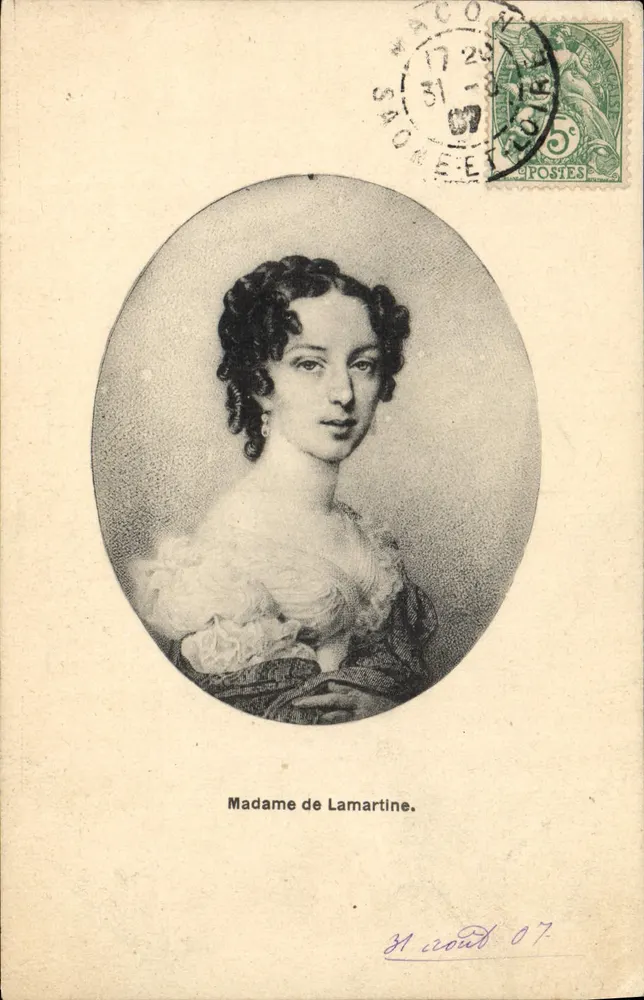 Madame de Lamartine — retrato gravado — editor não visível - Frente
