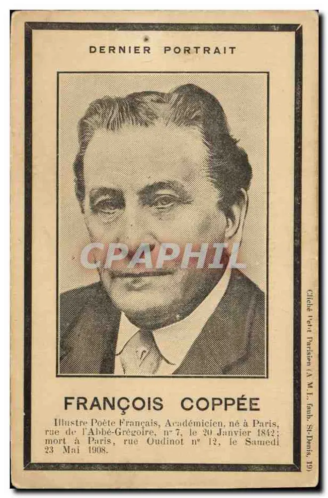 François Coppée — Último Retrato — M.L. Tahb, St-Denis 19 - Frente