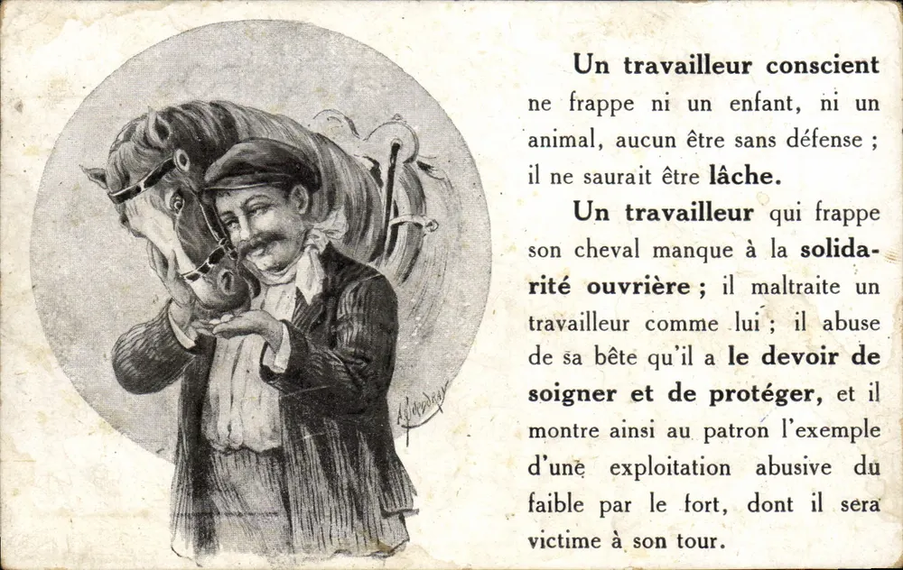 Um trabalhador consciente — mensagem anti-exploração — editor: P. & J. Lachard, Paris - Frente