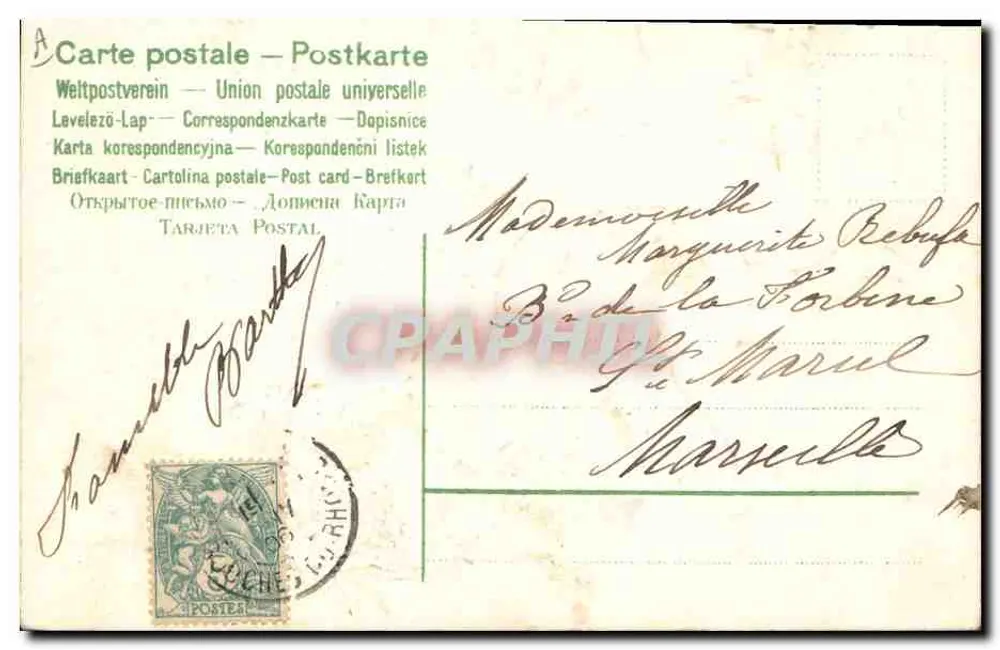 Cupidon — Jahr 1906 — unbekannter Verleger - Rückseite