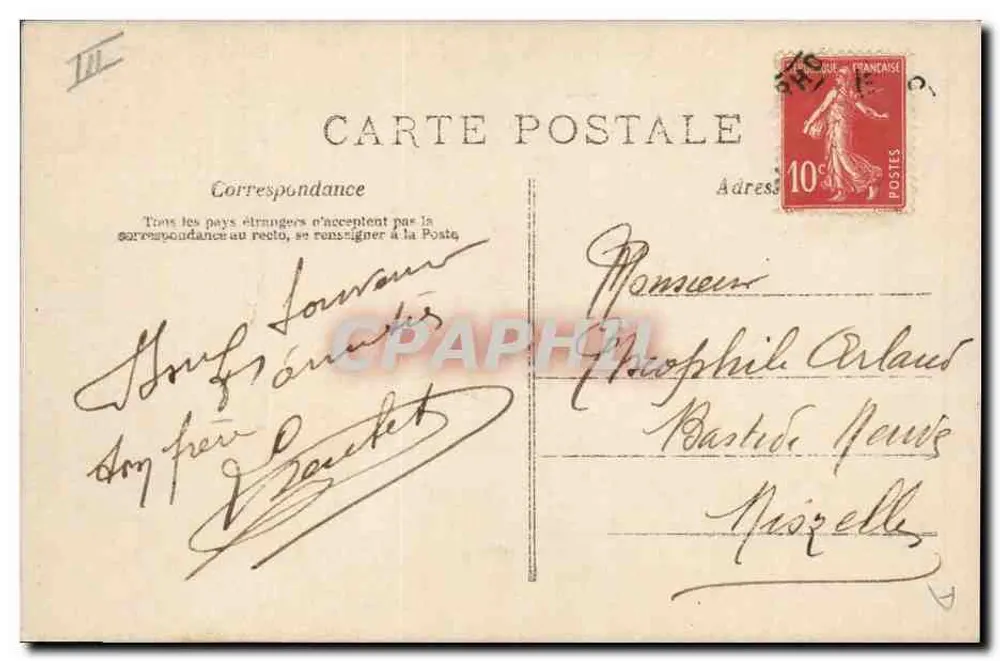 Göttin auf der Erde — Frohes Neues Jahr 1908 — A. N. Raquès, n° 655 - Rückseite