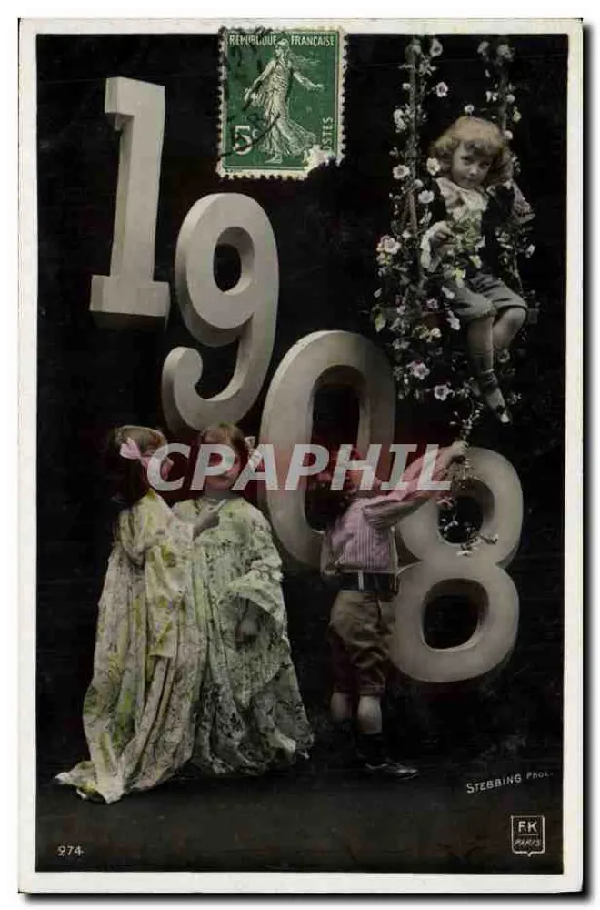 Kinder, die mit Zahlen spielen 1908 — Stebbing Phot. — N° 274 - Vorderseite