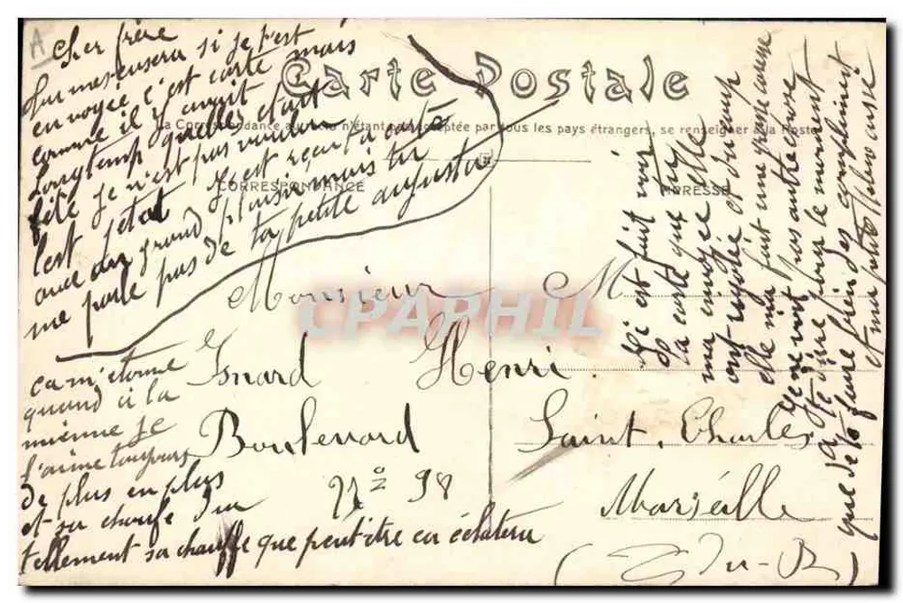 « Suffren », Schlachtschiff — Französische Marine — Phototypie Couturier, n° 271 - Rückseite
