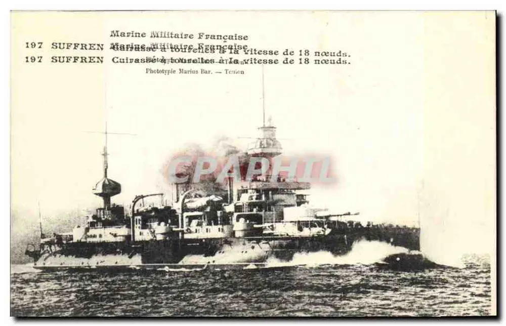 Panzerkreuzer Suffren — Französische Marine — Phototype Marius Bar, Tencin - Vorderseite