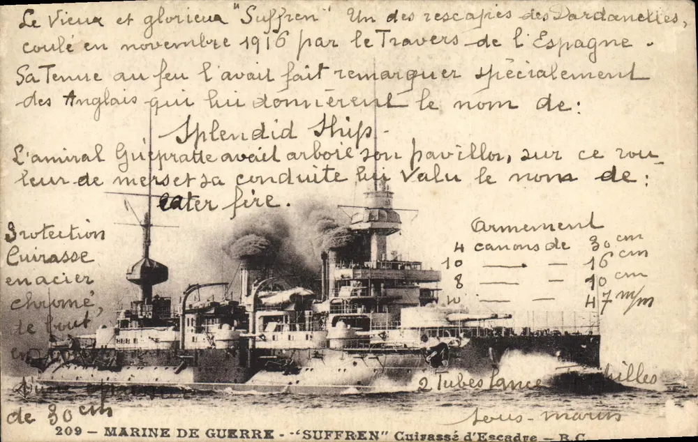 Das Schlachtschiff "Suffren" — Marine — Nr. 209 — R.C. - Vorderseite