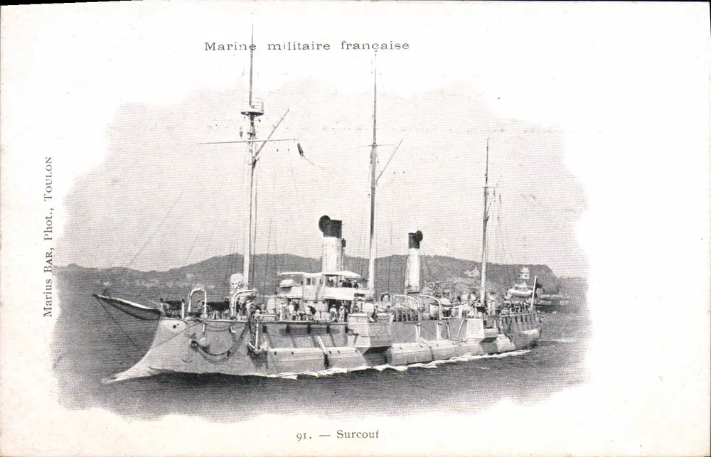 Surcouf — Marinha Militar Francesa — Marius BAR, Fot., Toulon, n°91 - Frente
