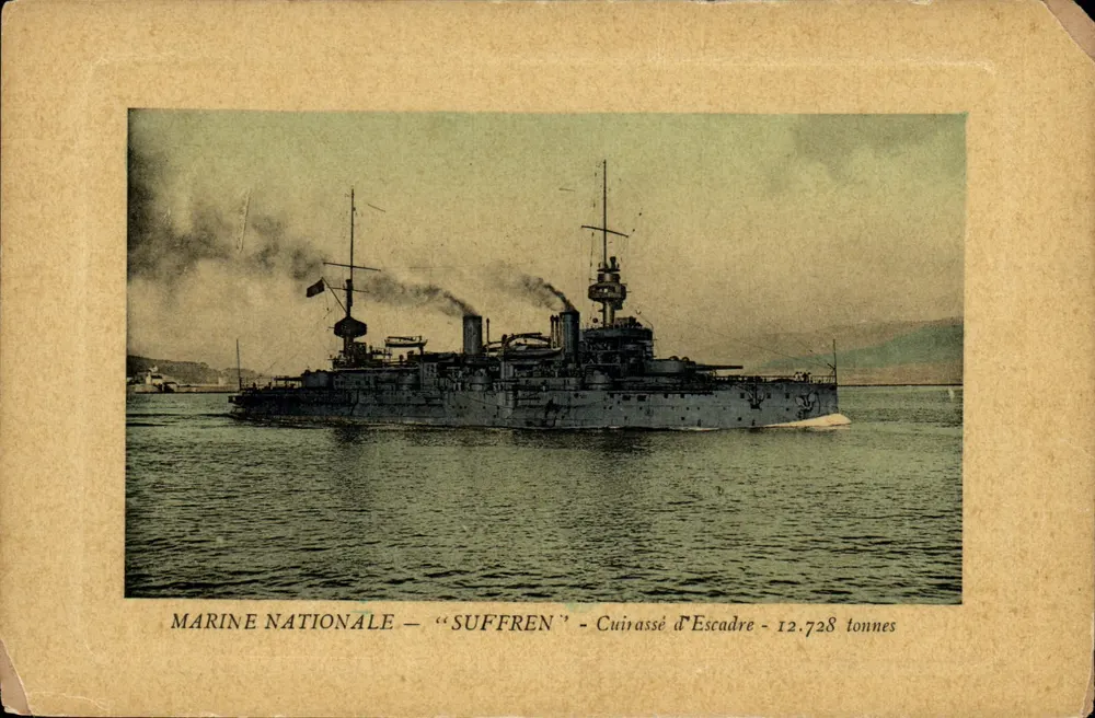 Cuirassé Suffren — Marine Nationale — Cuirassé d'Escadre — 12.728 tonnes - Vorderseite