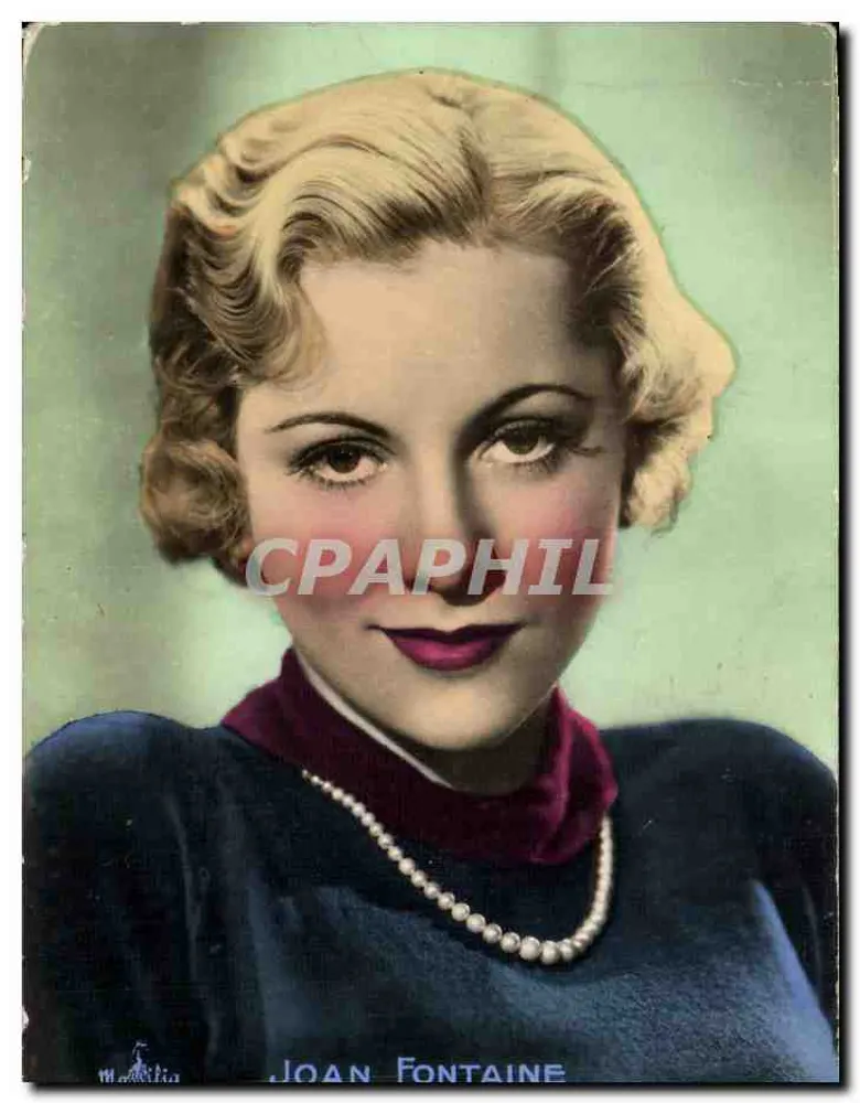 Joan Fontaine — portrait en couleur — éditeur Monetria - Frente