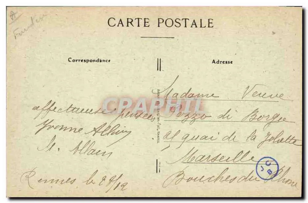 Junge Frau aus PONT-AVEN — traditionelles Kleid — Serie 228 - Rückseite