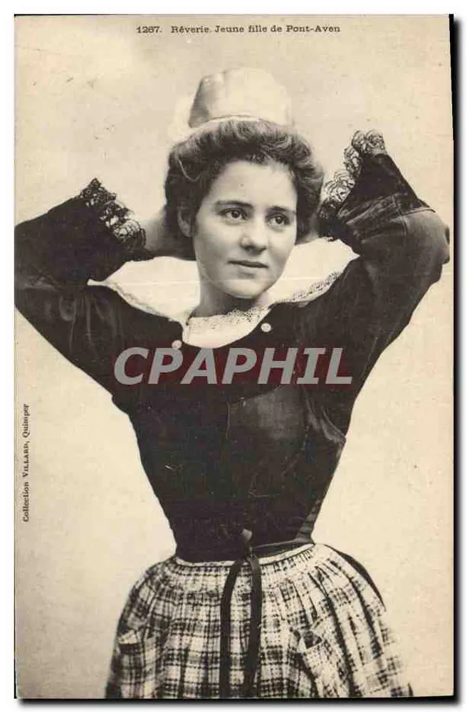 Junge Frau aus Pont-Aven — Porträt im regionalen Kleid — Verlag Vellano, n° 1287 - Vorderseite