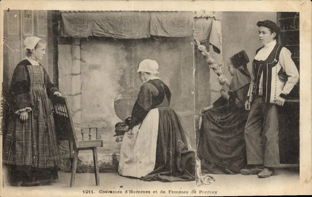 Männer- und Frauenkleidung aus Pontivy — Sammlung VILLARD, n°1211 - Vorderseite