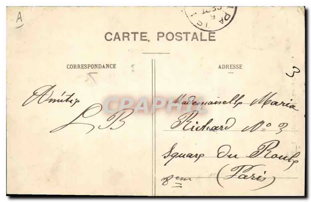 Ilha Tudy — Pescadora de Moluscos — Coleção Villard, Quimper - Verso