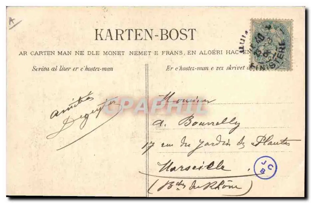 Fazendeira de Pont-Aven — Série 1096 — Scaër - Verso
