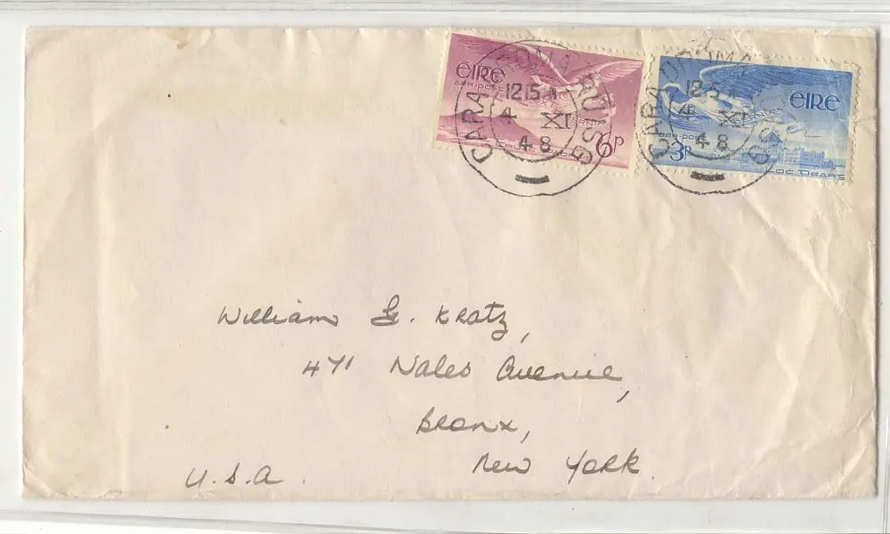 Irland 1948 Luftpost auf Briefumschlag (lettre cover irlande) - Vorderseite