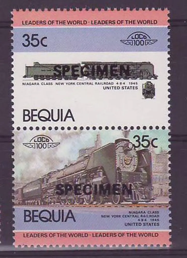 Bequia 35c Zug Niagara-Klasse New York Central Railroad ** Luxe Aufschlag-Exemplar - Vorderseite