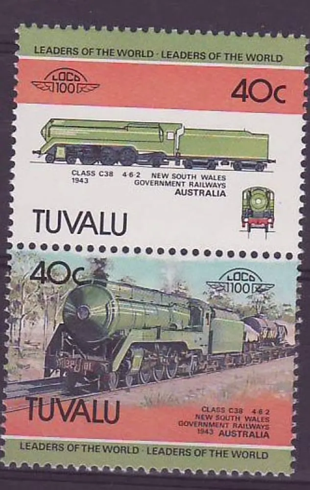 Tuvalu 40c Zugklasse C38 New South Wales Australien ** Luxe - Vorderseite