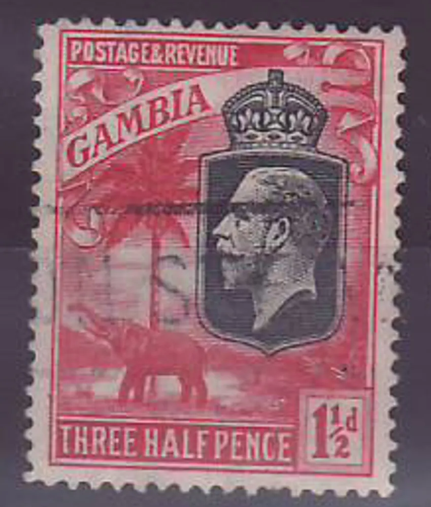 Gambia Steamer-Abstempelung 1 1/2p Elefant auf Dampfer gepostet - Vorderseite