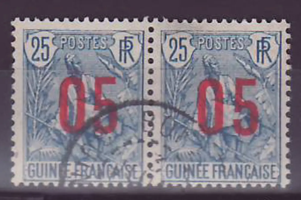 Guinea Berber Pulas 25c n° 59a Abstandliche Ziffern Halterung zu normal Obl (Druck 506) - Vorderseite