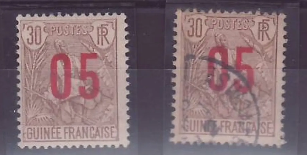 Guinea Berger Pulas 30c n° 60a + 60 Abgestellte Zahlen * und Normaler Stempel Obl (Druck 440) - Vorderseite