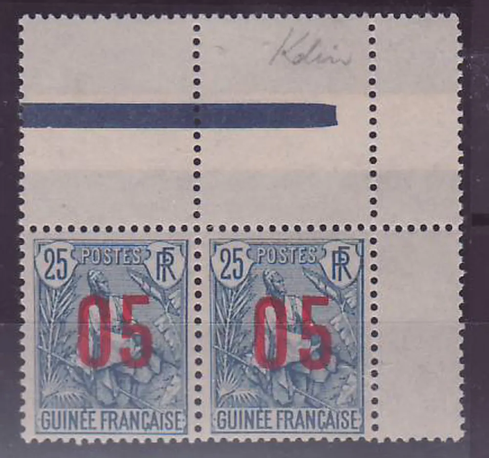 Guinea Berger Pulas 25c n° 59a Abgestellte Ziffern ** Ohne Zwischenheftung (Druck 506) - Vorderseite