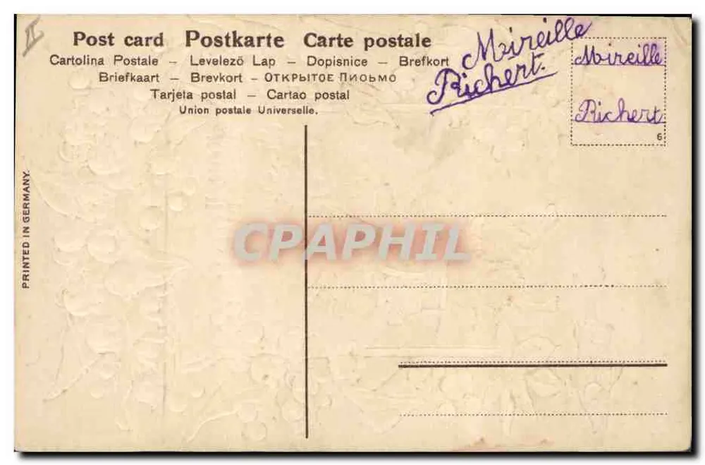 Hund mit Rosenkorb — Ber AVRIL — Verlag SER. 672 - Rückseite