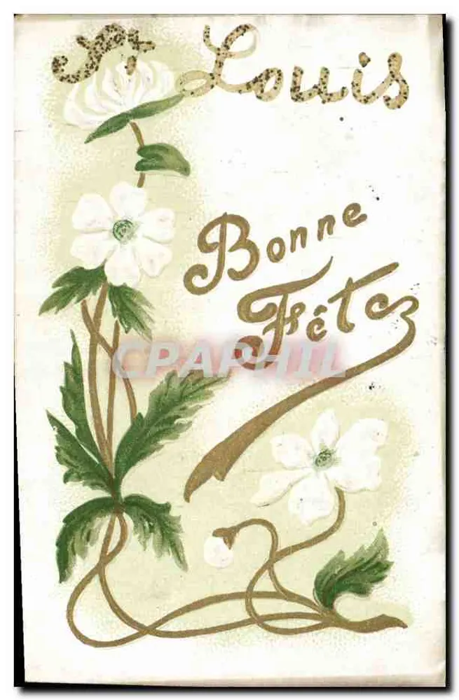 M. Louis — Boa Festa — Cartão postal francês - Frente