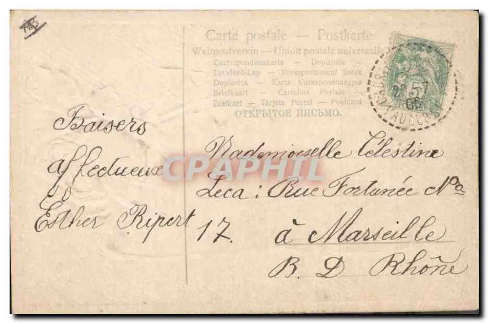 Rosas — ilustração — Carte postale universelle - Verso