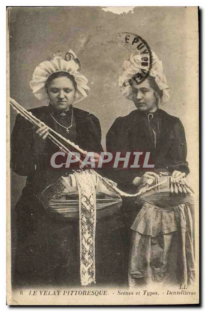Das pittoreske Velay — Dentellières — Herausgeber: J. E. Velay Pittoresque, n°6 - Vorderseite