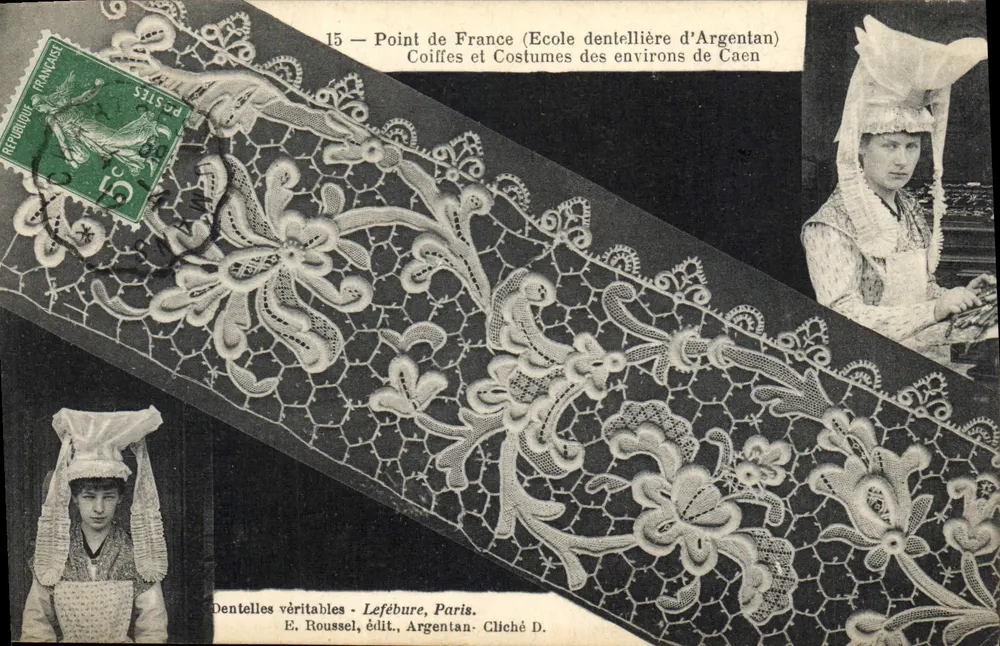 Point de France — Spitze und Kopfbedeckungen von Argentan — E. Roussel, Argentan - Vorderseite