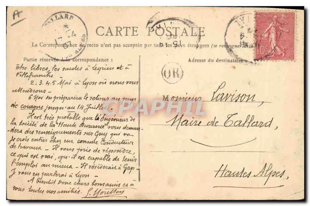 A Capela Laurent — A Velha Fiação — E.F. / J.U. — Tipos e cenas rurais n°6 - Verso