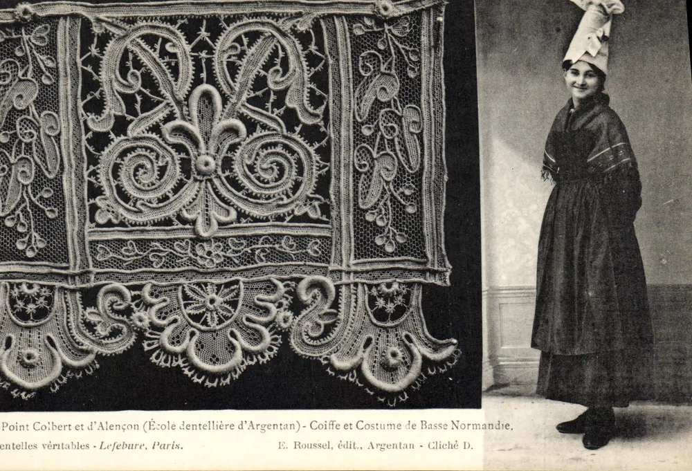 Point Colbert und d'Alençon (Schule der Alençon-Strickerei von Argentan) - Hut und Kleidung der unteren Normandie — E. Roussel, Verlag, Argentan - Vorderseite