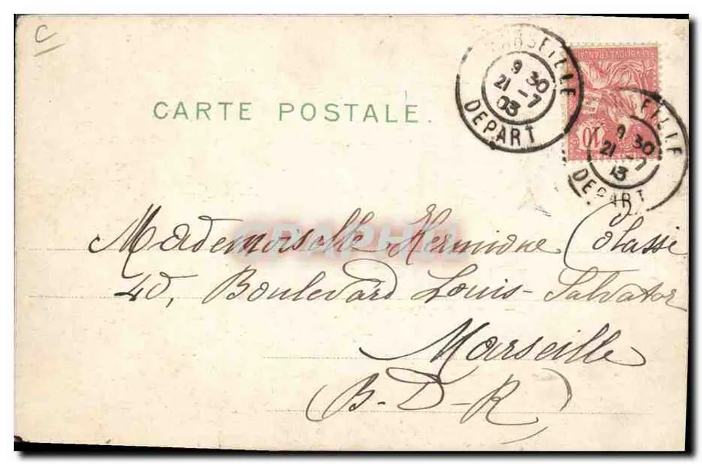 Fleurs de trèfle et de géranium — éditeur inconnu, n° de série non visible - Verso