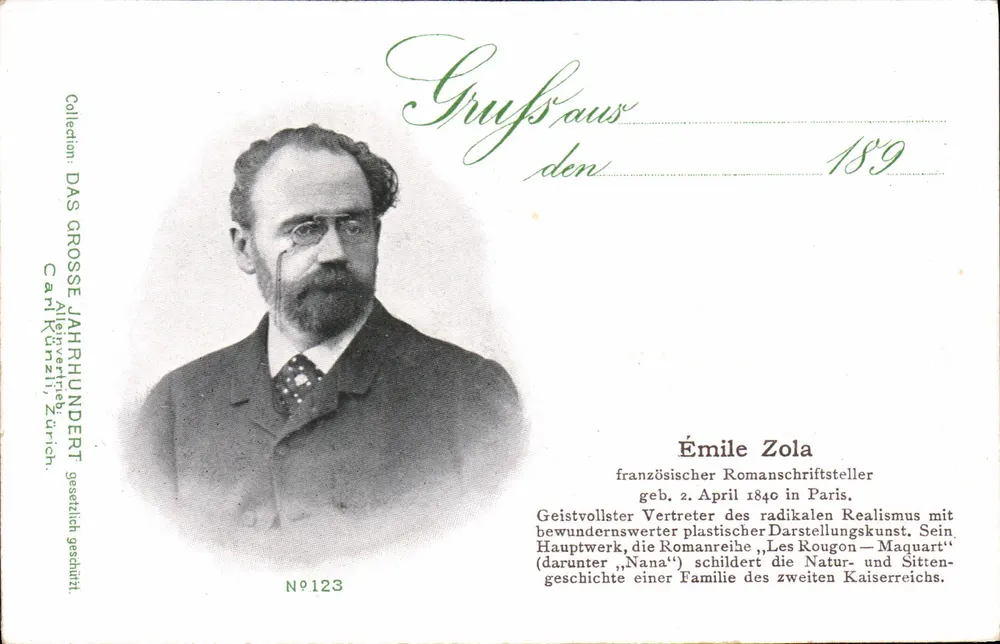 Émile Zola — retrato — Colección: DAS GROSSE JAHRHUNDERT, N°123 - Anverso