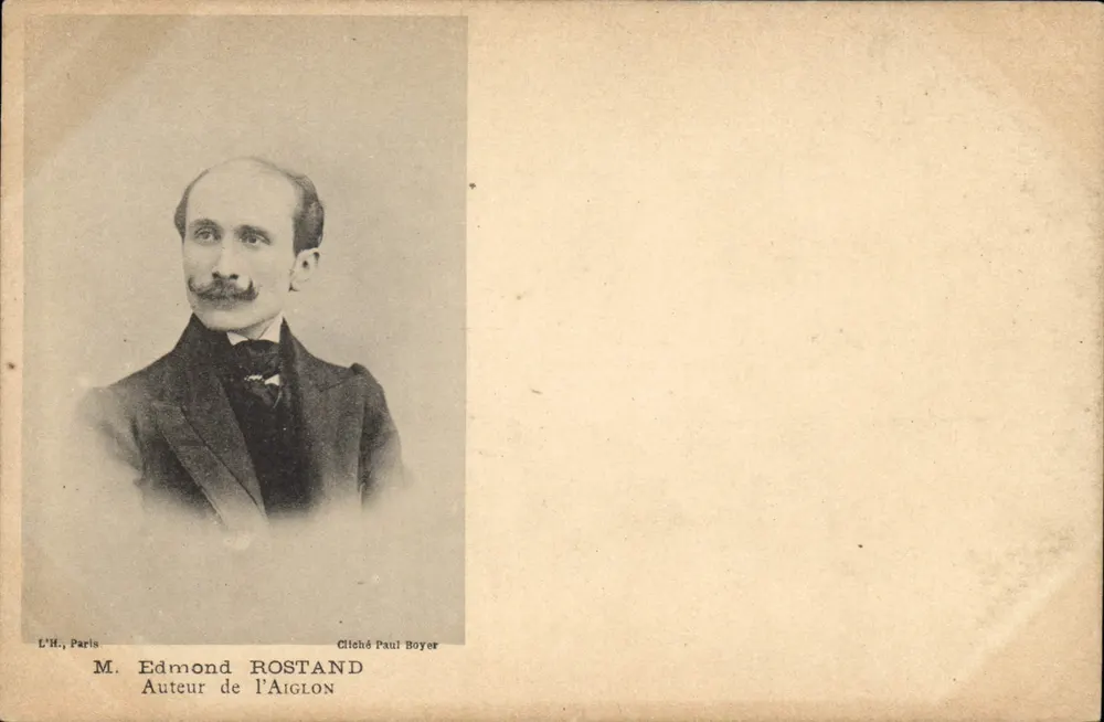M. Edmond Rostand — Autor de L'Aiglon — Cliché Paul Boyer, L'H. Paris - Frente