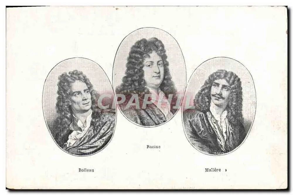 Boileau, Racine, Molière — drie grote Franse auteurs — uitgever Mercier & Cie, Epernay - Voorkant