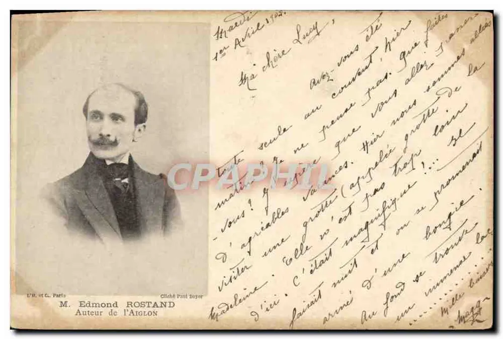 M. Edmond ROSTAND — Autor do Aiglon — editado por D'HIR e Cie, Paris - Frente