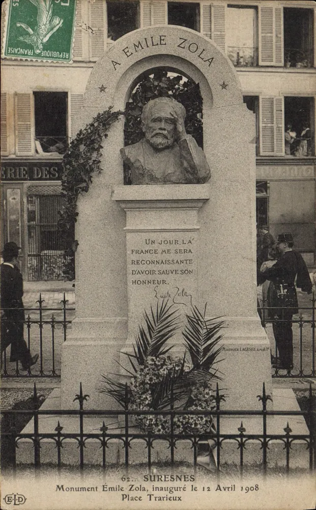 Monument Émile Zola — Suresnes — Verlag E.D. n°62 - Vorderseite
