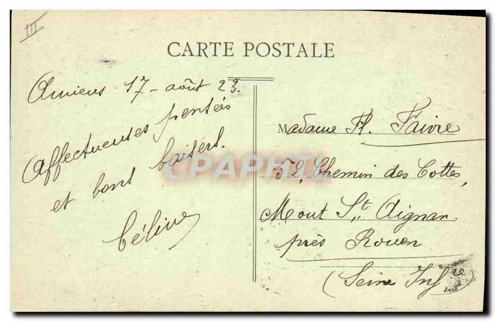 Amiens — Monument de Jules Verne — Editor não visível - Verso